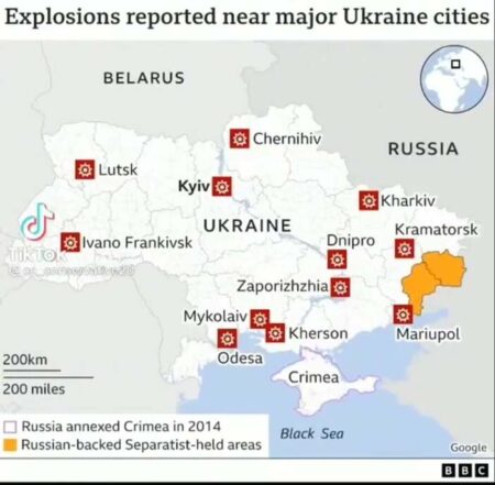 explosions reported Ukraine