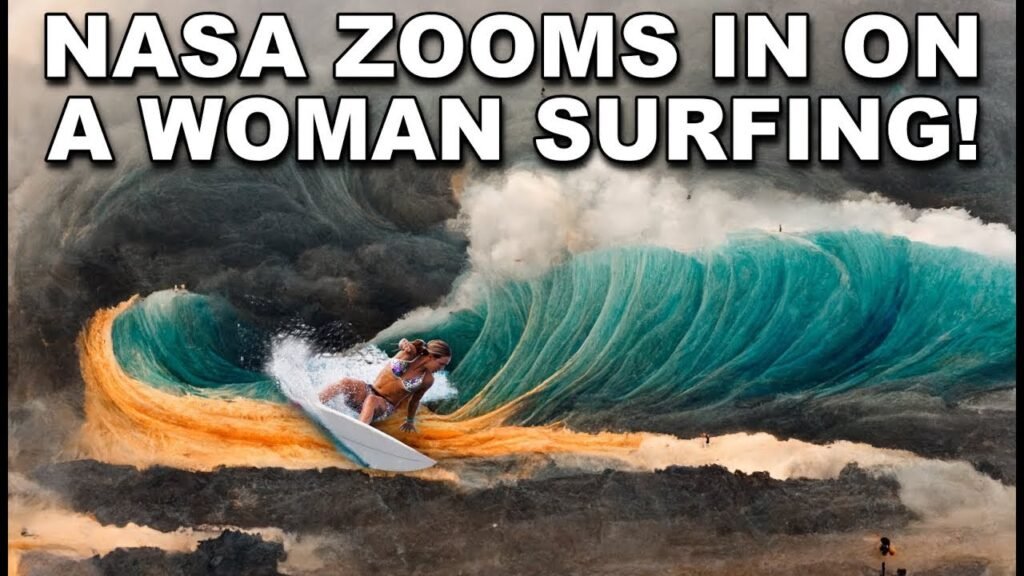 NASA captures woman surfing! FLAT EARTH *